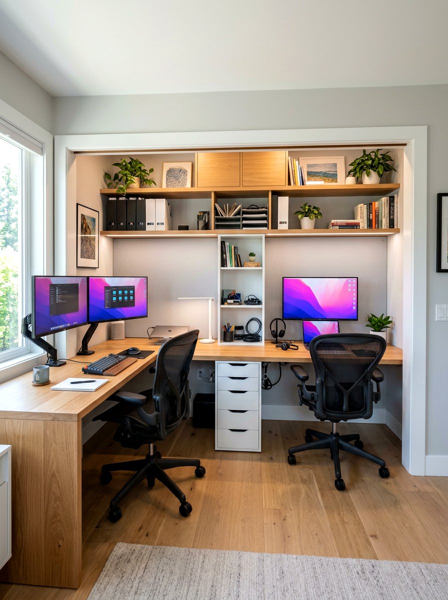 Double Closet Workspace - 30 cloffice apartment ideas