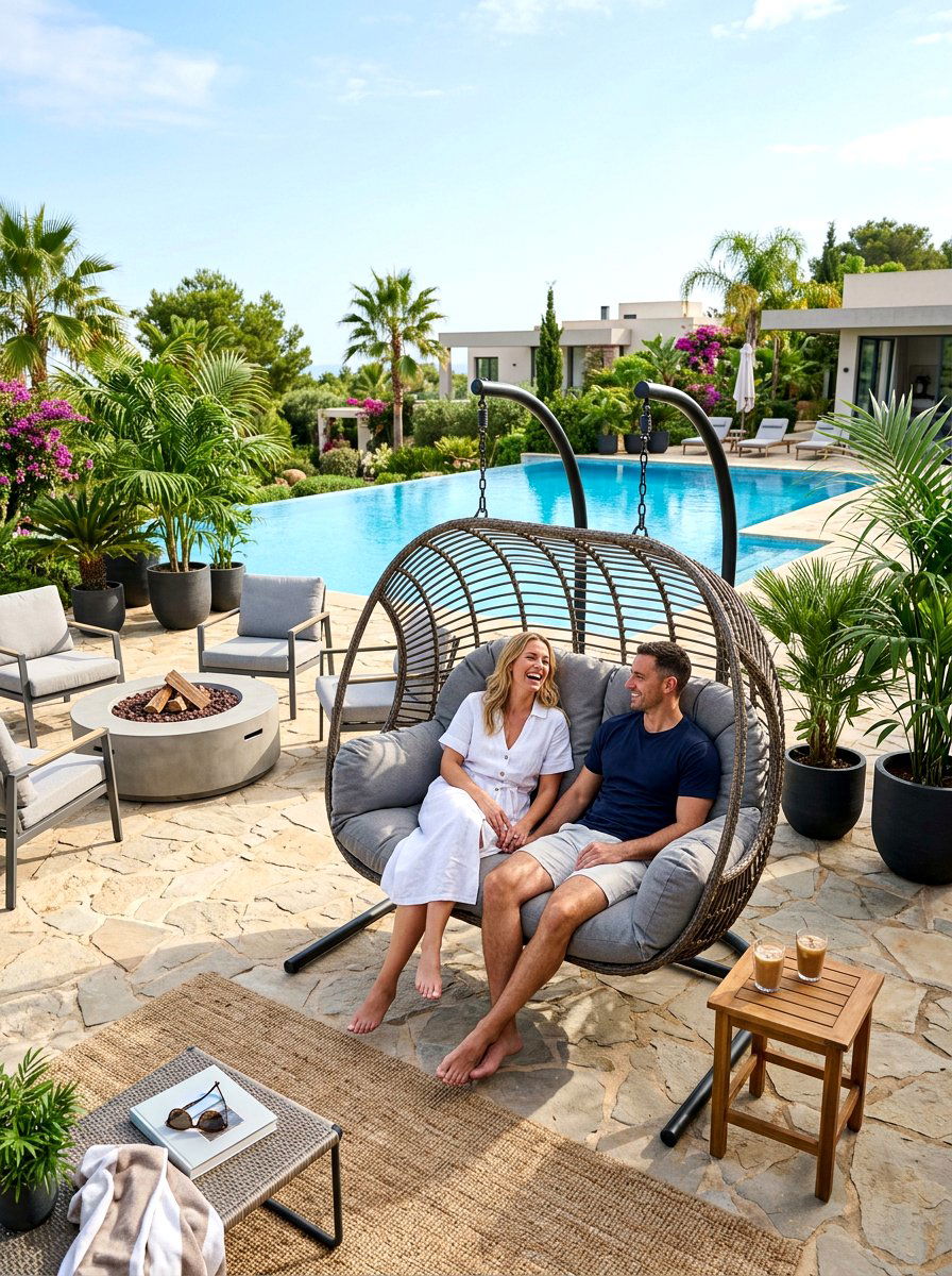 Double Cocoon Swing Chair - 30 cocoon patio chair ideas