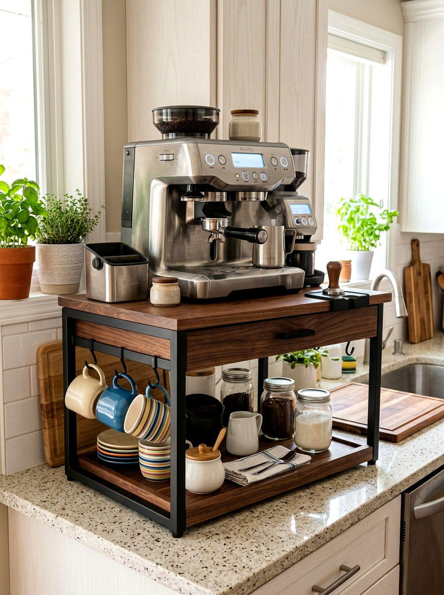 Double Decker Coffee Station - 30 coffee cart apartment ideas