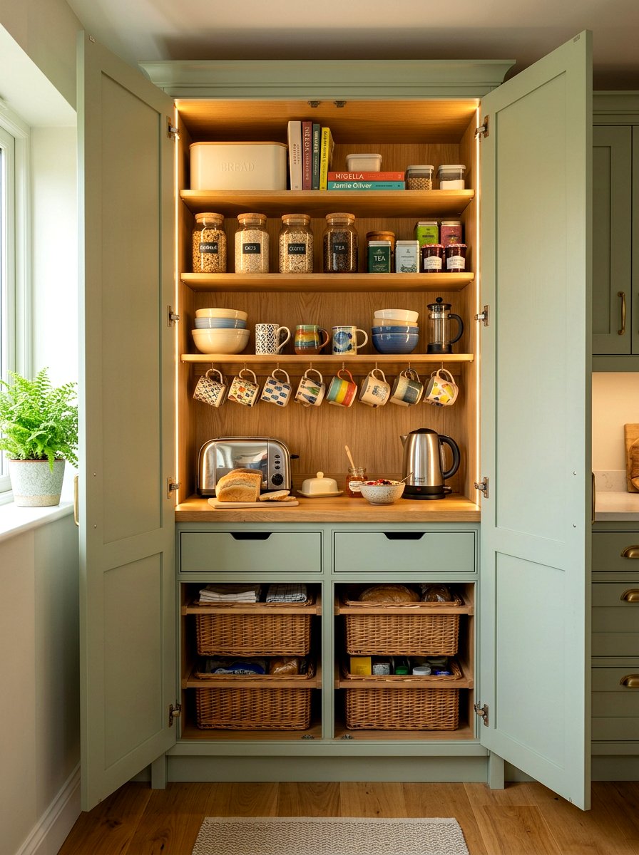 Double Door Breakfast Pantry - 30 built in breakfast station ideas
