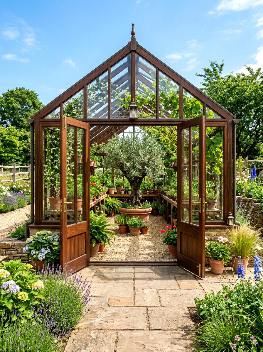 Double Door Greenhouse - 30 freestanding greenhouse ideas