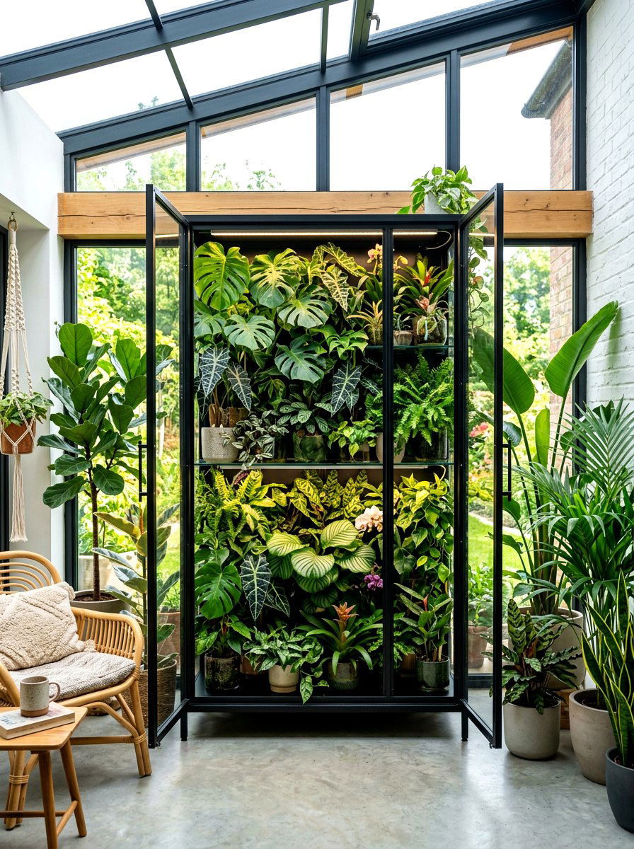 Double Door Greenhouse Cabinet - 30 indoor greenhouse cabinet ideas