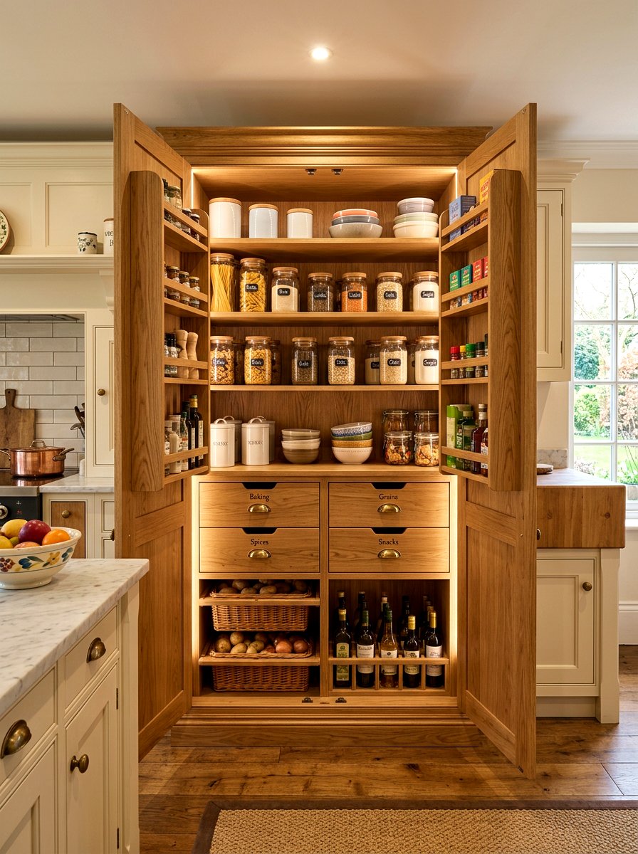 Double Door Pantry Cabinet - 30 English pantry kitchen ideas