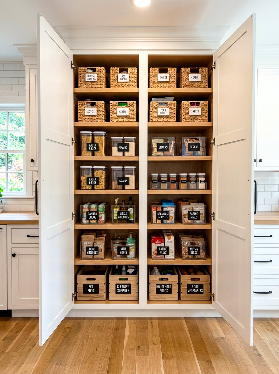 Double Door Pantry Storage - 30 breakfast pantry ideas