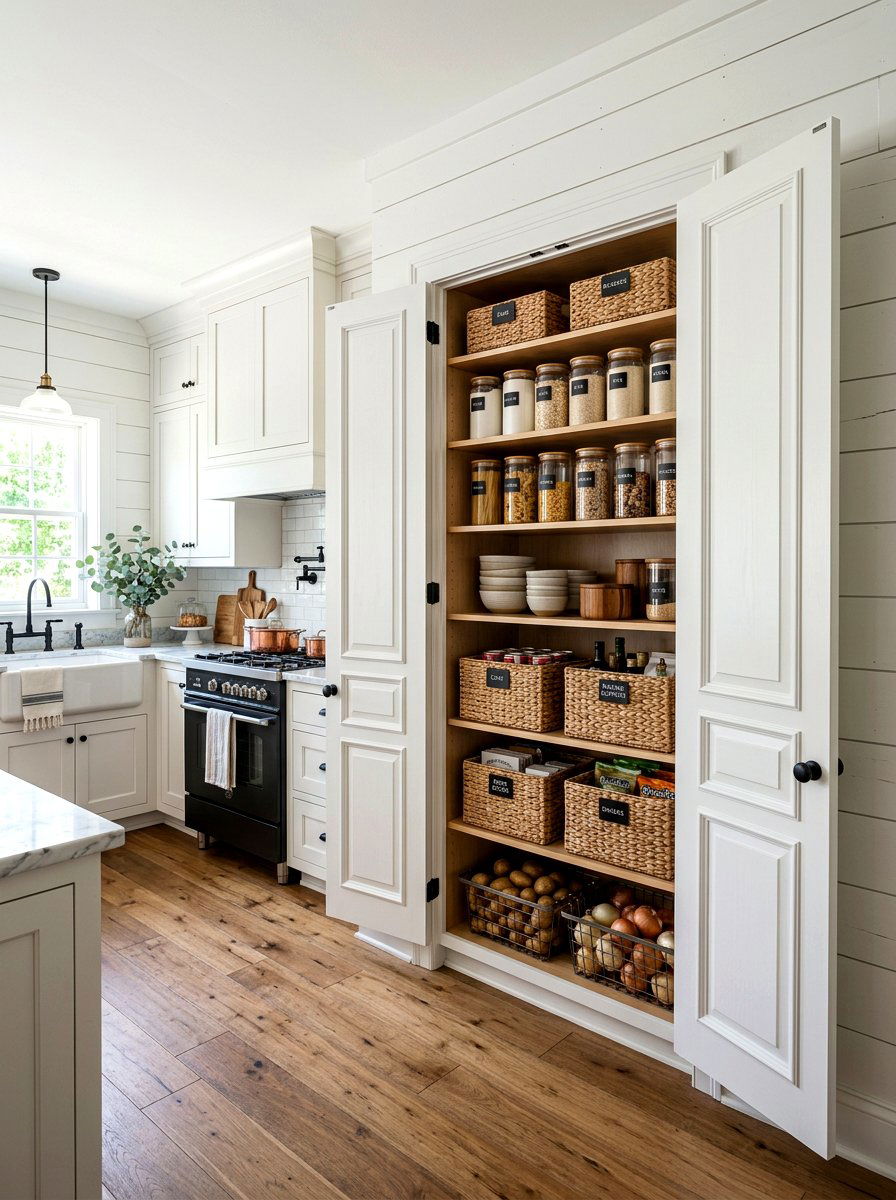 Double Door Pantry - 30 appliance garage ideas