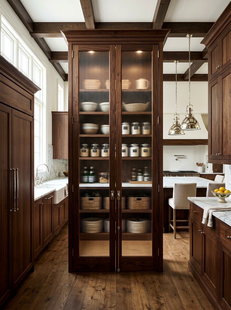 Double Door Reeded Glass Pantry - 30 reeded glass pantry ideas