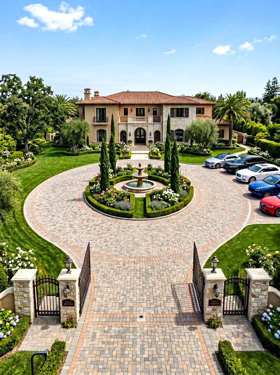 Double Entrance Circular Driveway - 30 circular driveway ideas