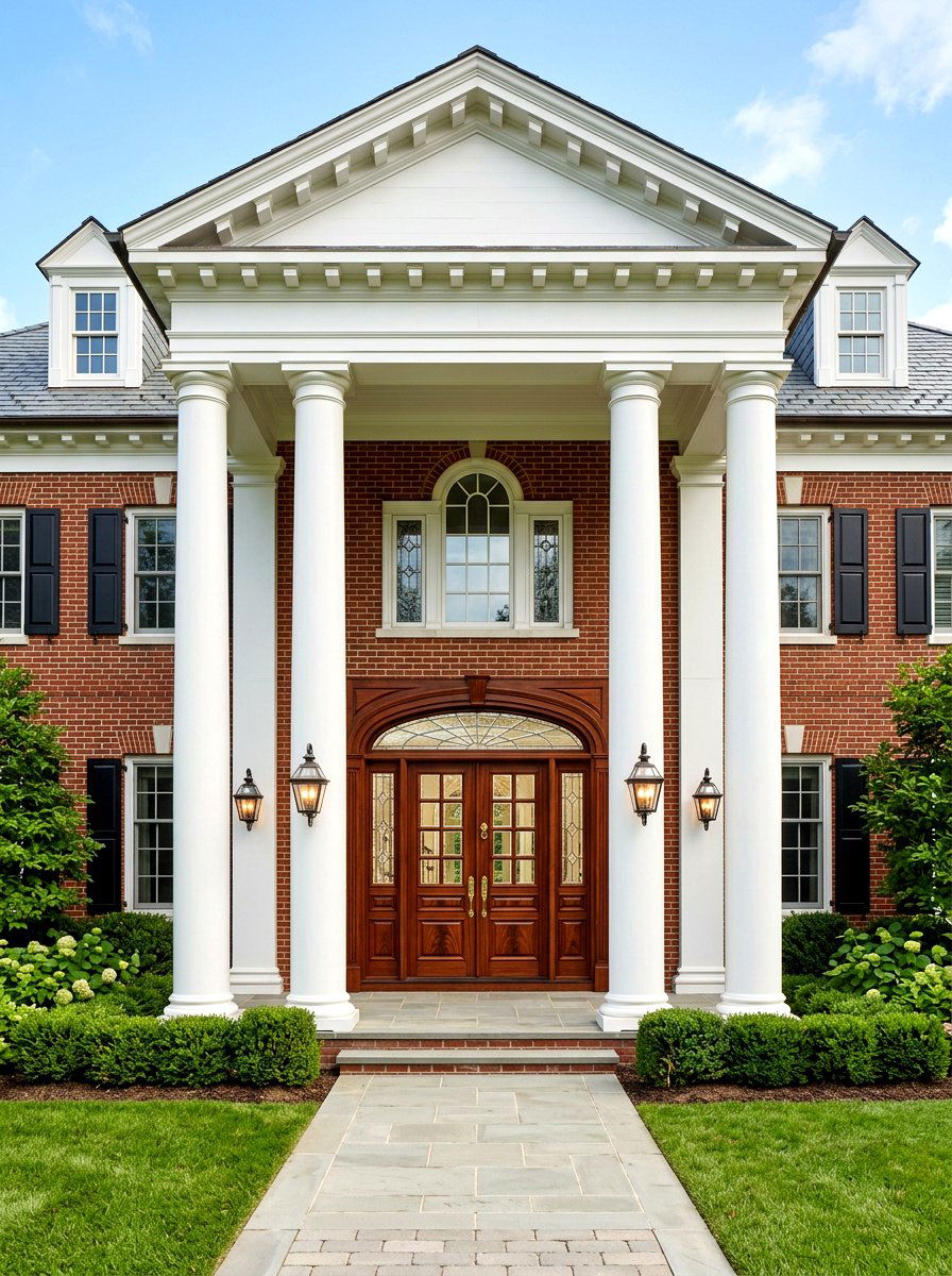 Double Entry Doors - 30 colonial house exterior ideas