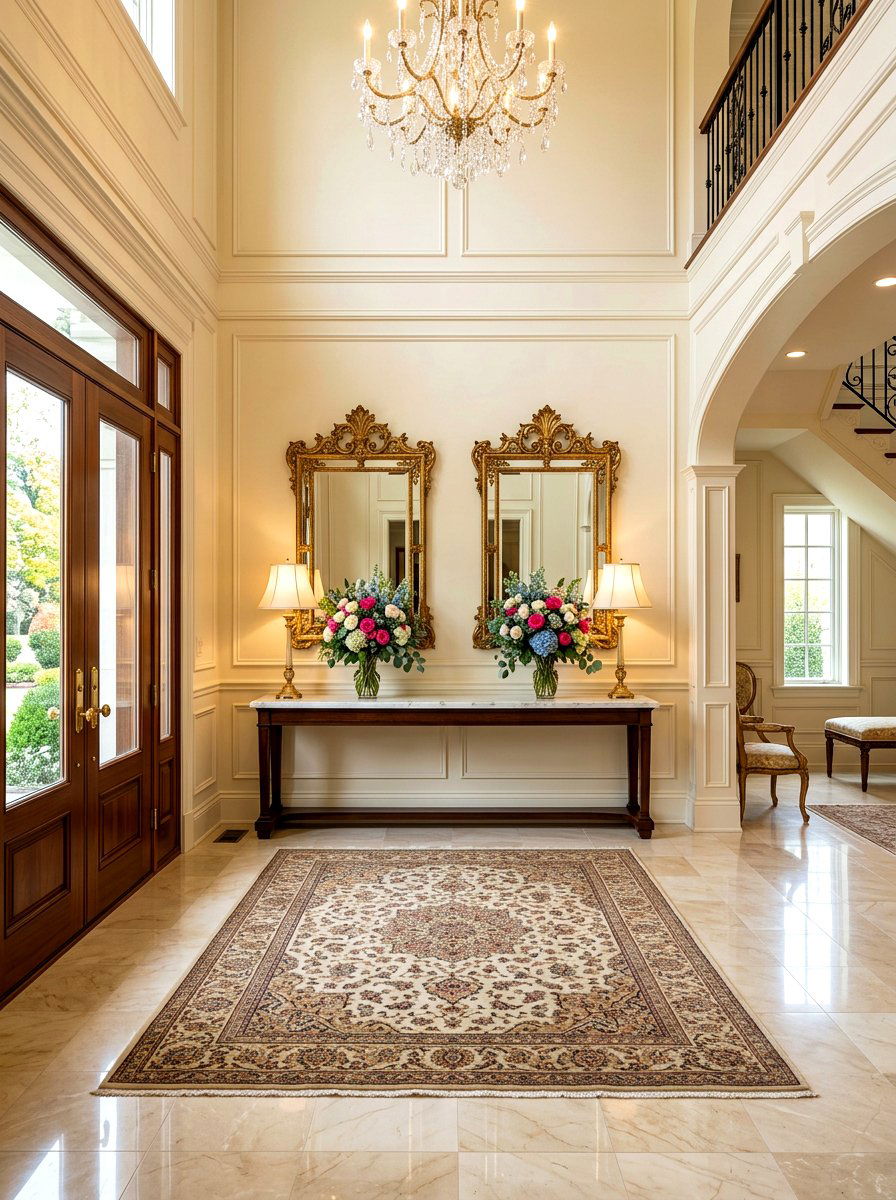 Double Entryway Mirror - 30 foyer mirror wall ideas