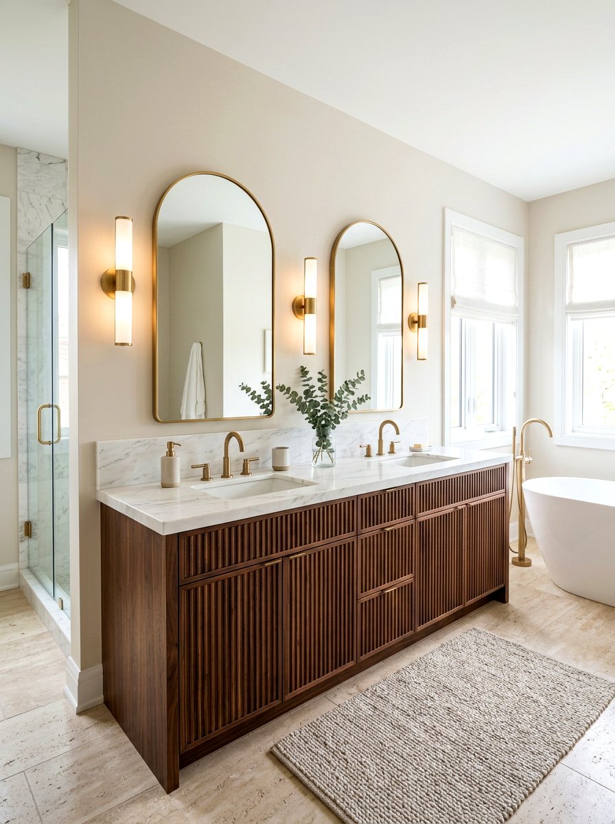 Double Fluted Vanity Bathroom - 30 fluted vanity bathroom ideas