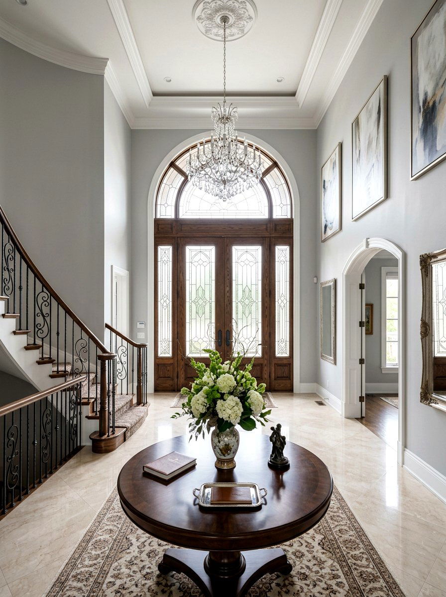 Double Front Door - 30 two story foyer ideas