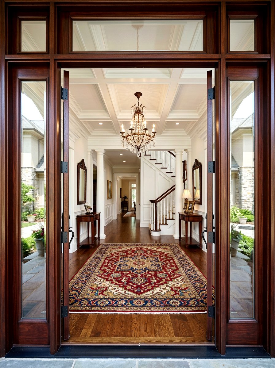 Double Front Door - 30 family entryway ideas