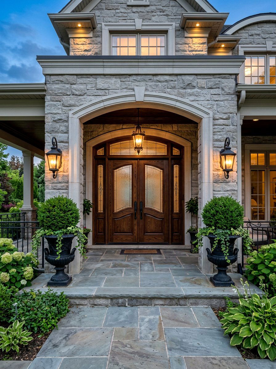 Double Front Entry Doors - 30 porch entry ideas