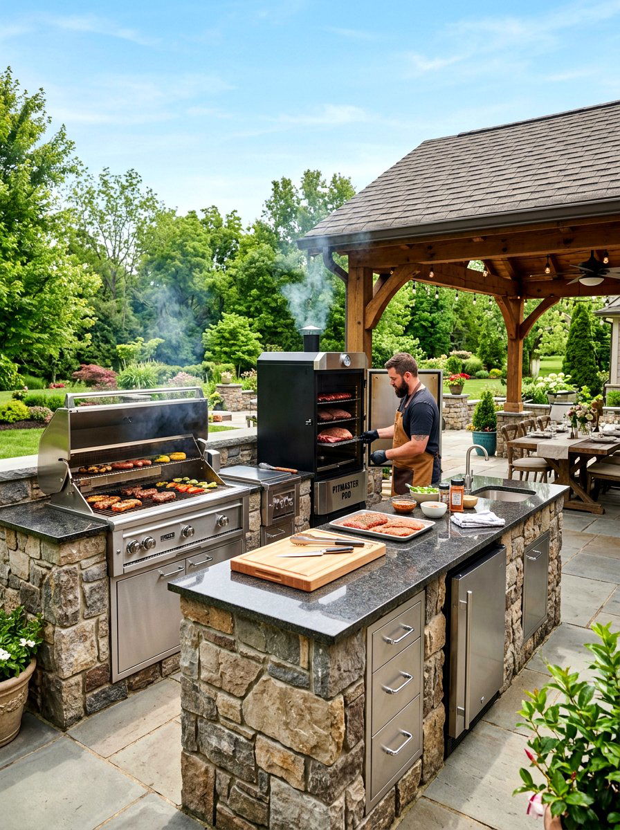 Double Grill Cooking Area - 30 backyard grill station ideas