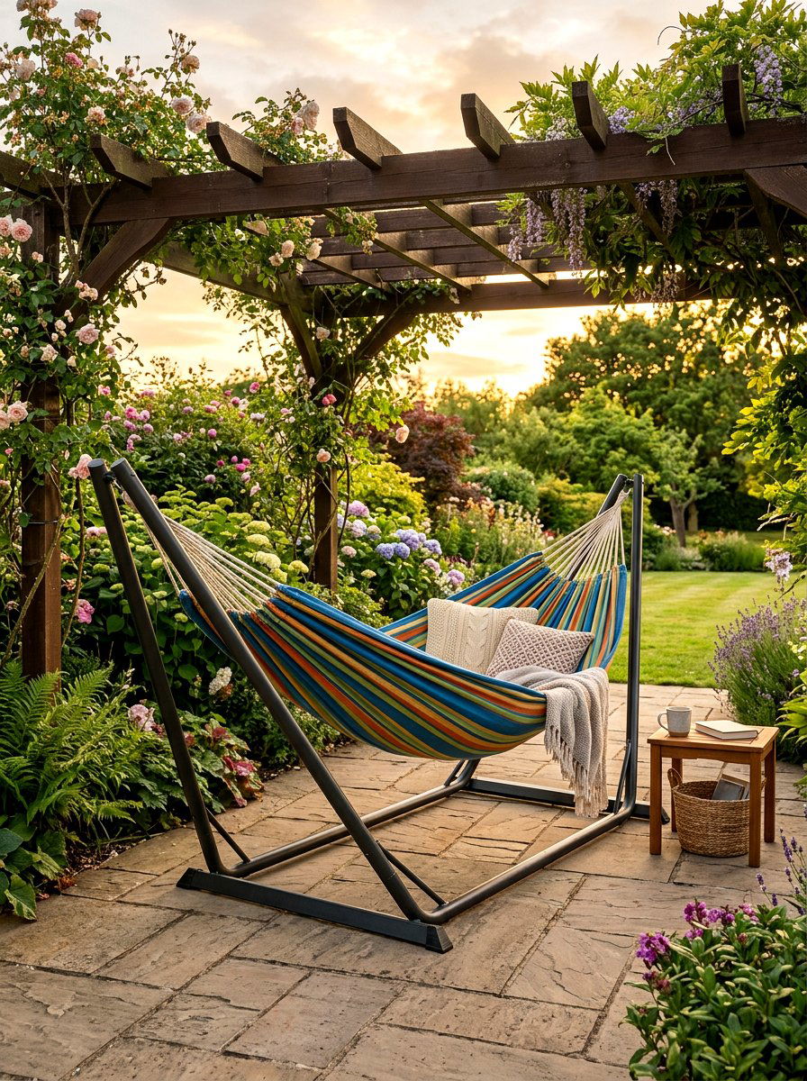 Double Hammock Stand - 30 hammock stand garden ideas