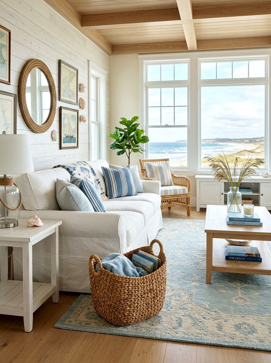 Double Handle Water Hyacinth Basket - 30 living room blanket basket ideas