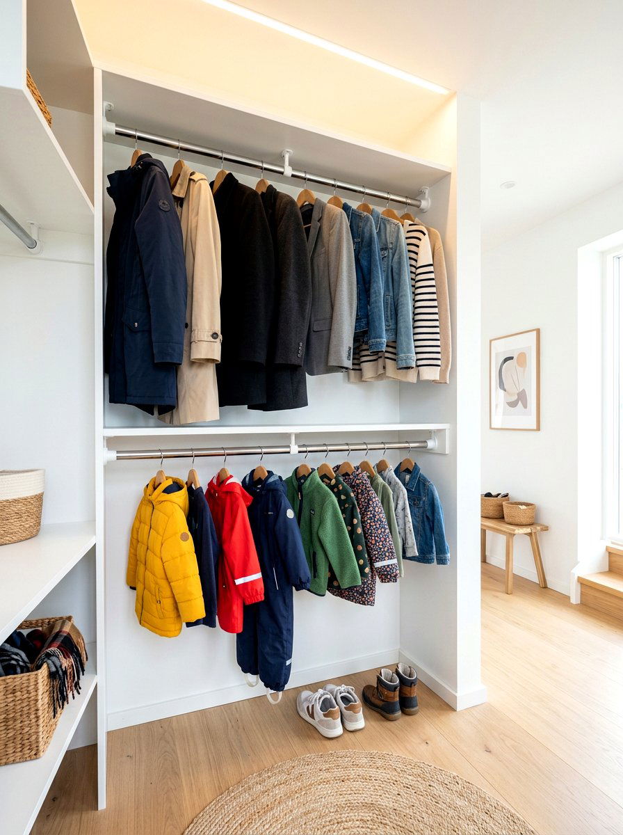 Double Hang Rod - 30 entry closet organization ideas