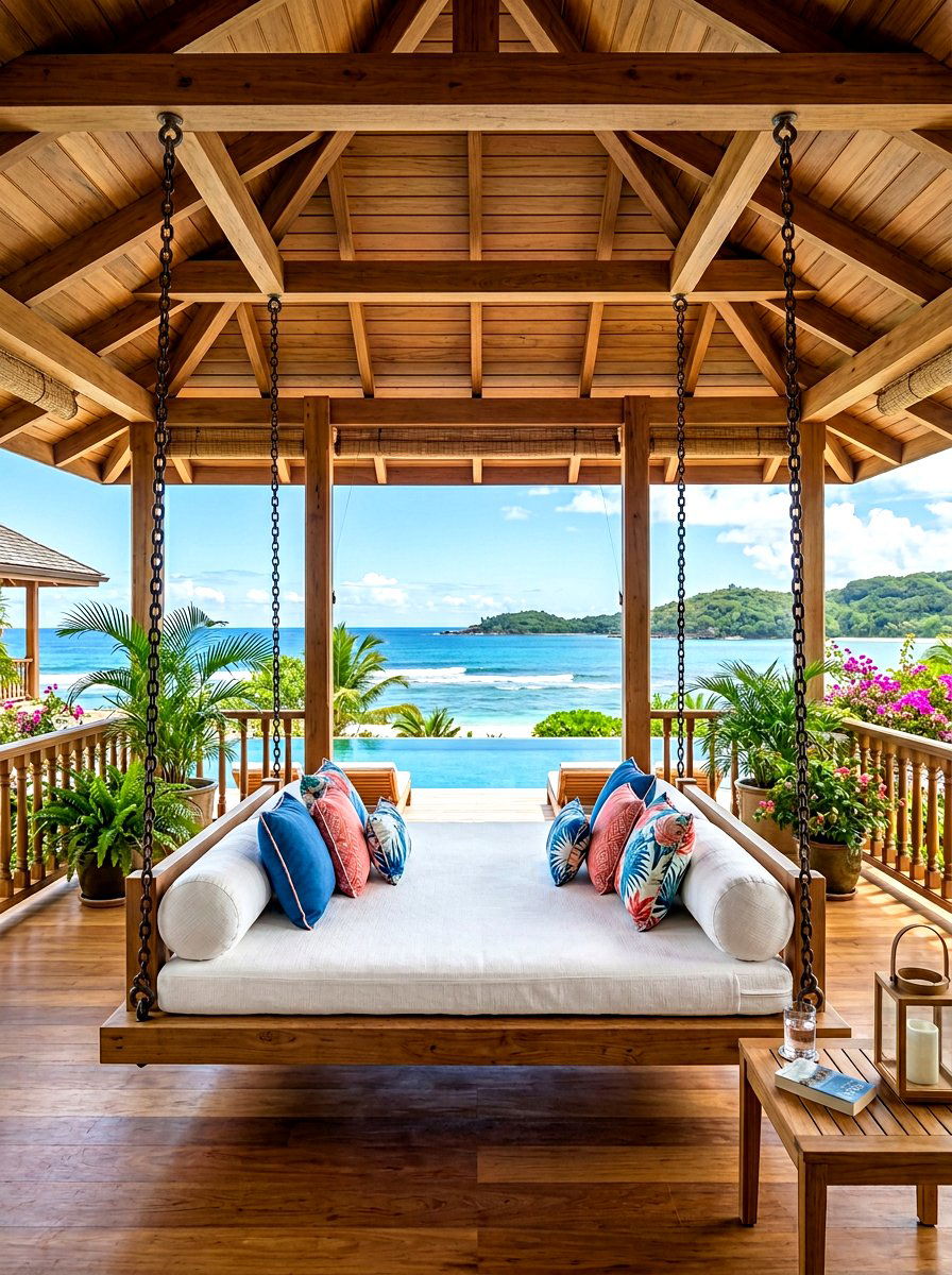 Double Hanging Daybed - 30 porch daybed ideas