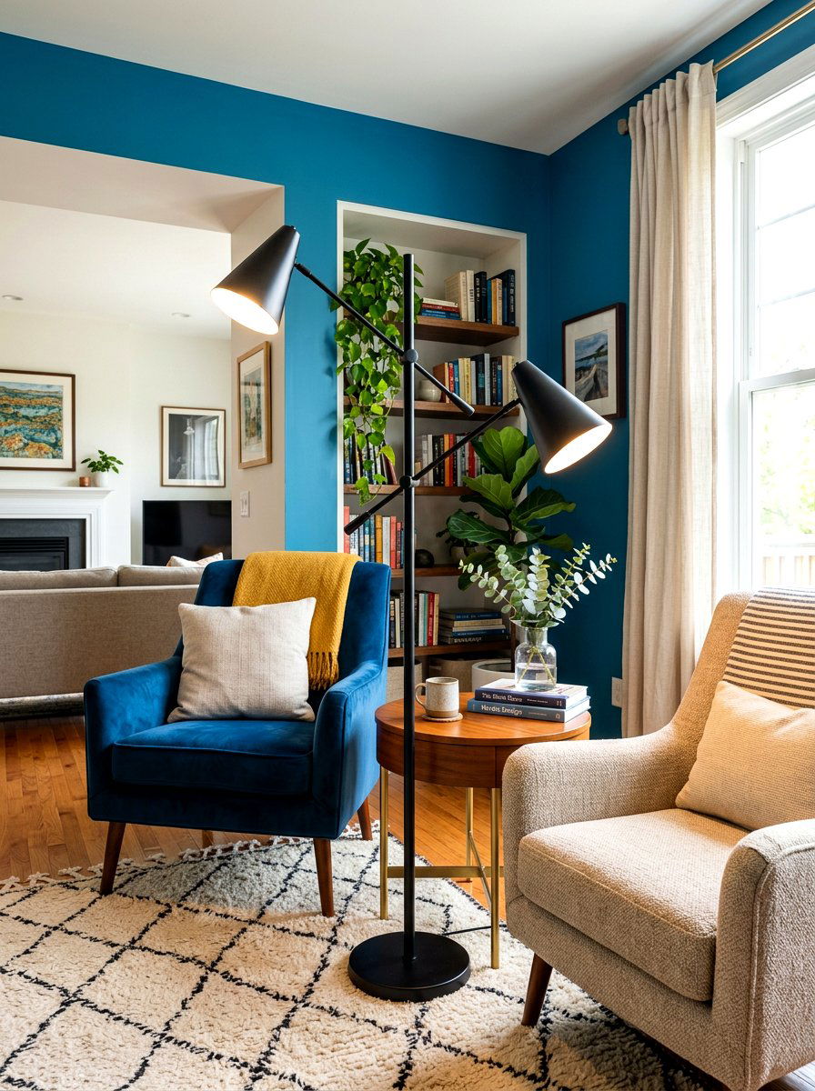 Double Head Floor Lamp Living Room - 30 lamp glow living room ideas