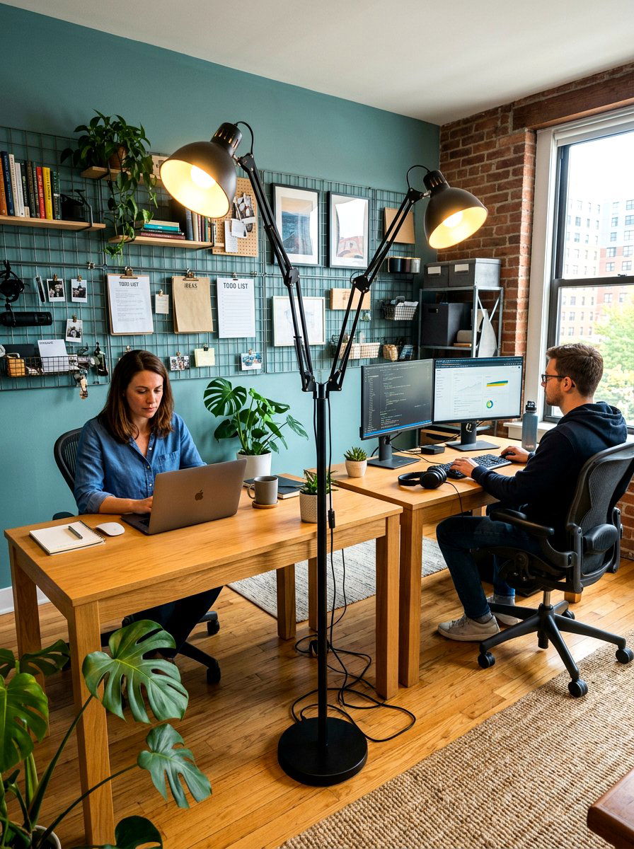 Double Head Floor Lamp - 30 office floor lamp ideas