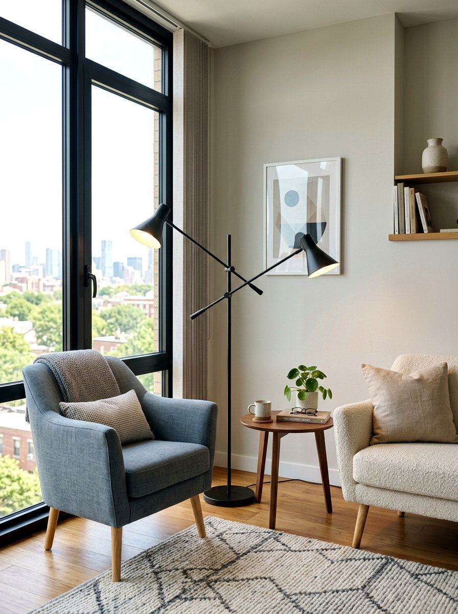 Double Head Task Lamp - 30 floor lamp corner ideas