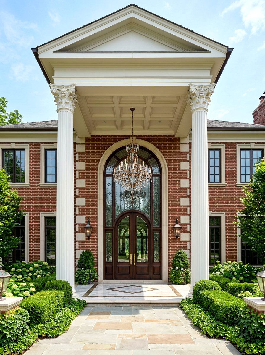 Double Height Entry Portico - 30 covered entryway ideas