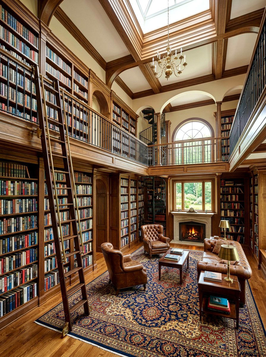 Double Height Home Library - 30 reading room ideas