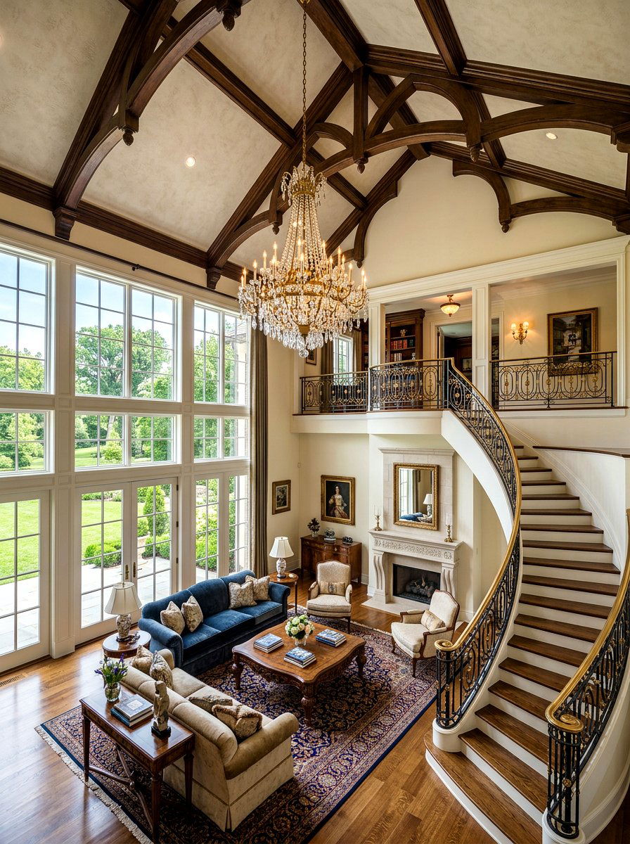 Double Height Vaulted Great Room - 30 vaulted great room ideas