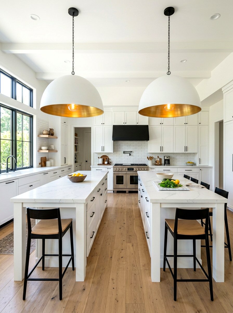 Double Island Pendant Set - 30 kitchen lighting ideas