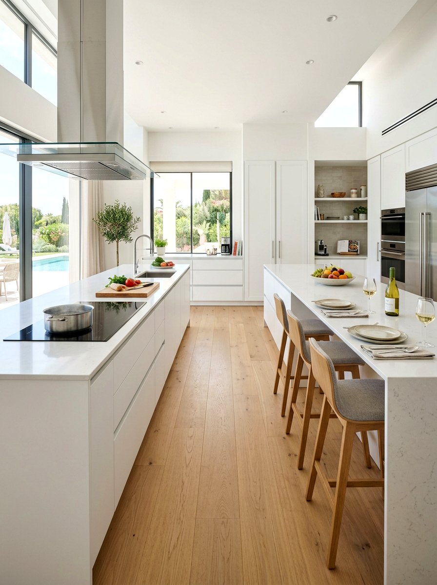 Double Island With Central Cooktop - 30 kitchen island with cooktop ideas