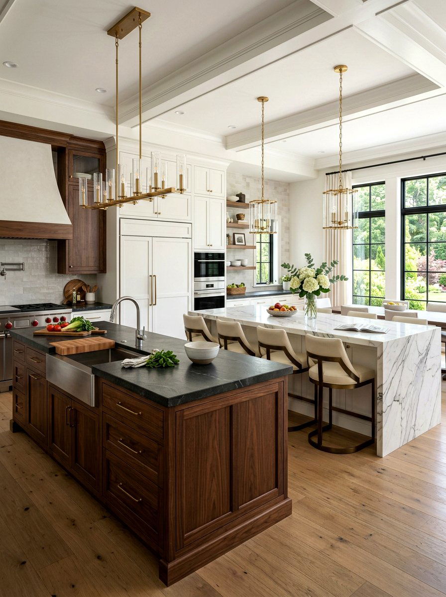 Double Kitchen Island - 30 Pinterest kitchen ideas
