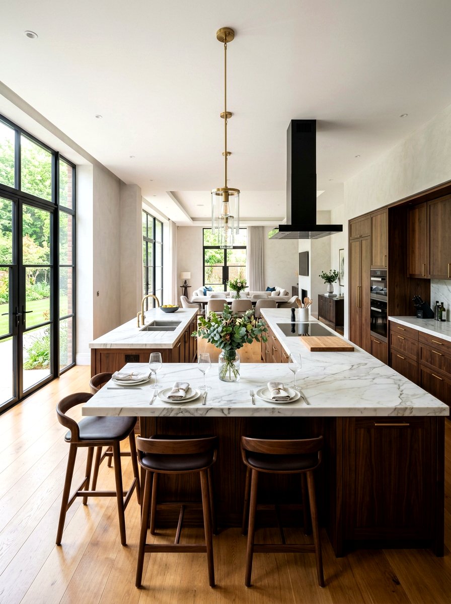 Double Kitchen Island - 30 social media kitchen ideas
