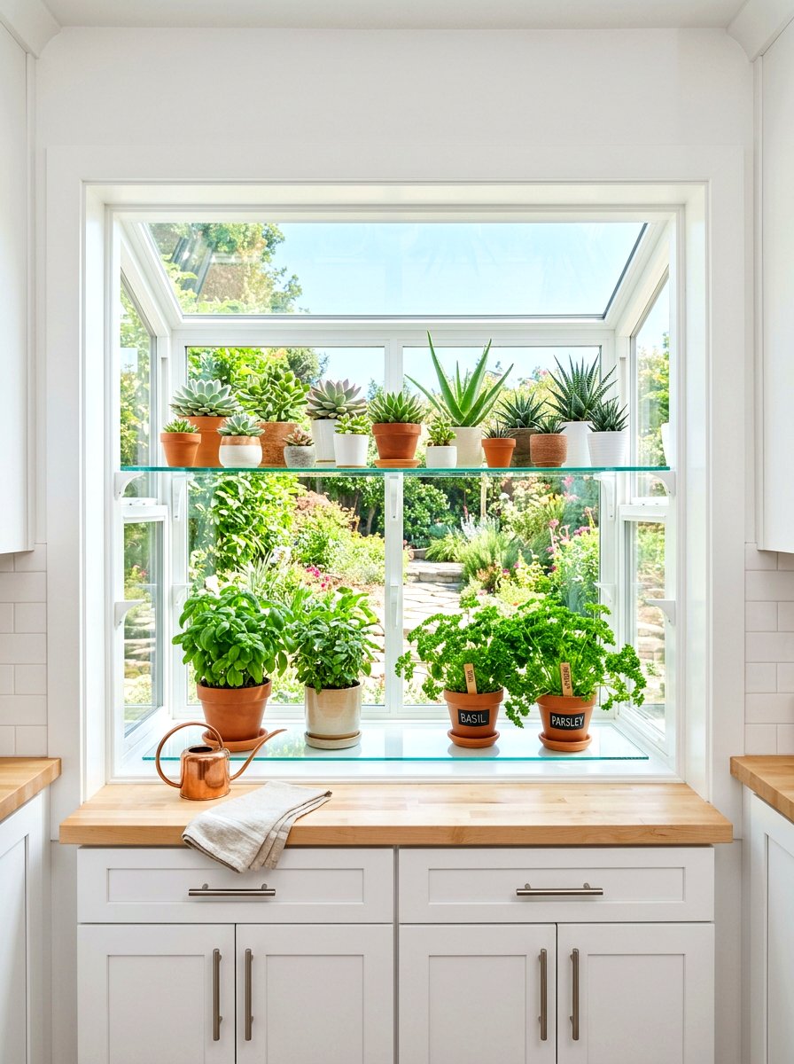 Double Layer Garden Window - 30 greenhouse window kitchen ideas