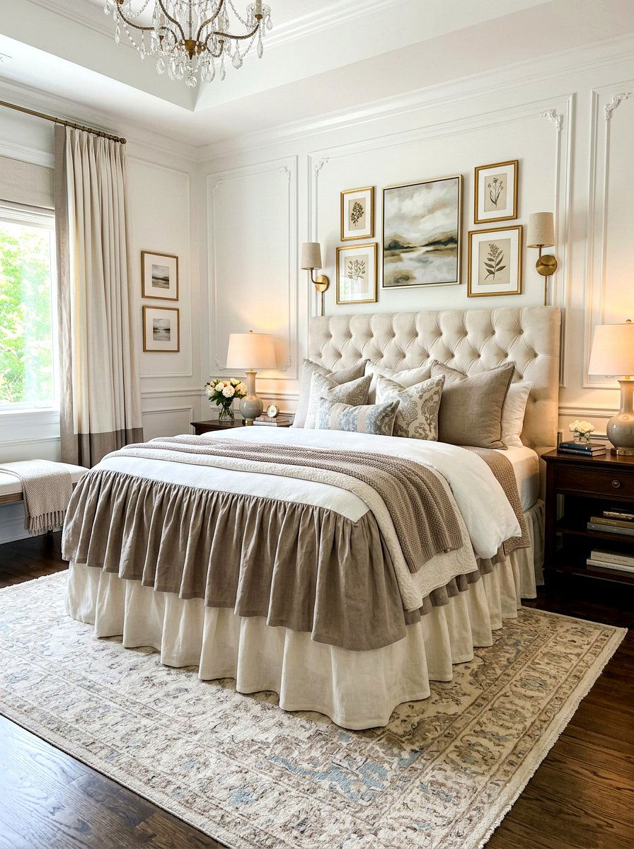 Double Layer Skirted Bed - 30 skirted bed ideas
