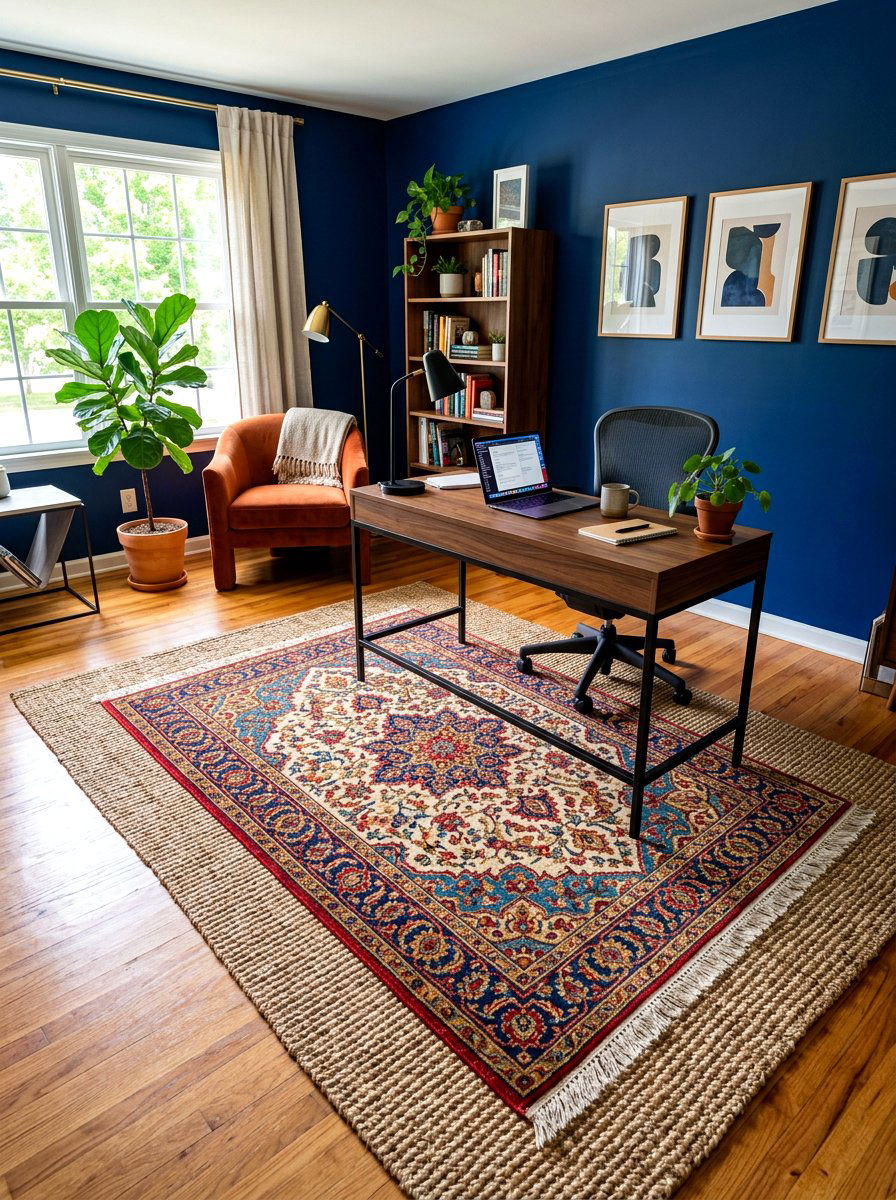 Double Layered Rugs - 30 maximalist office ideas