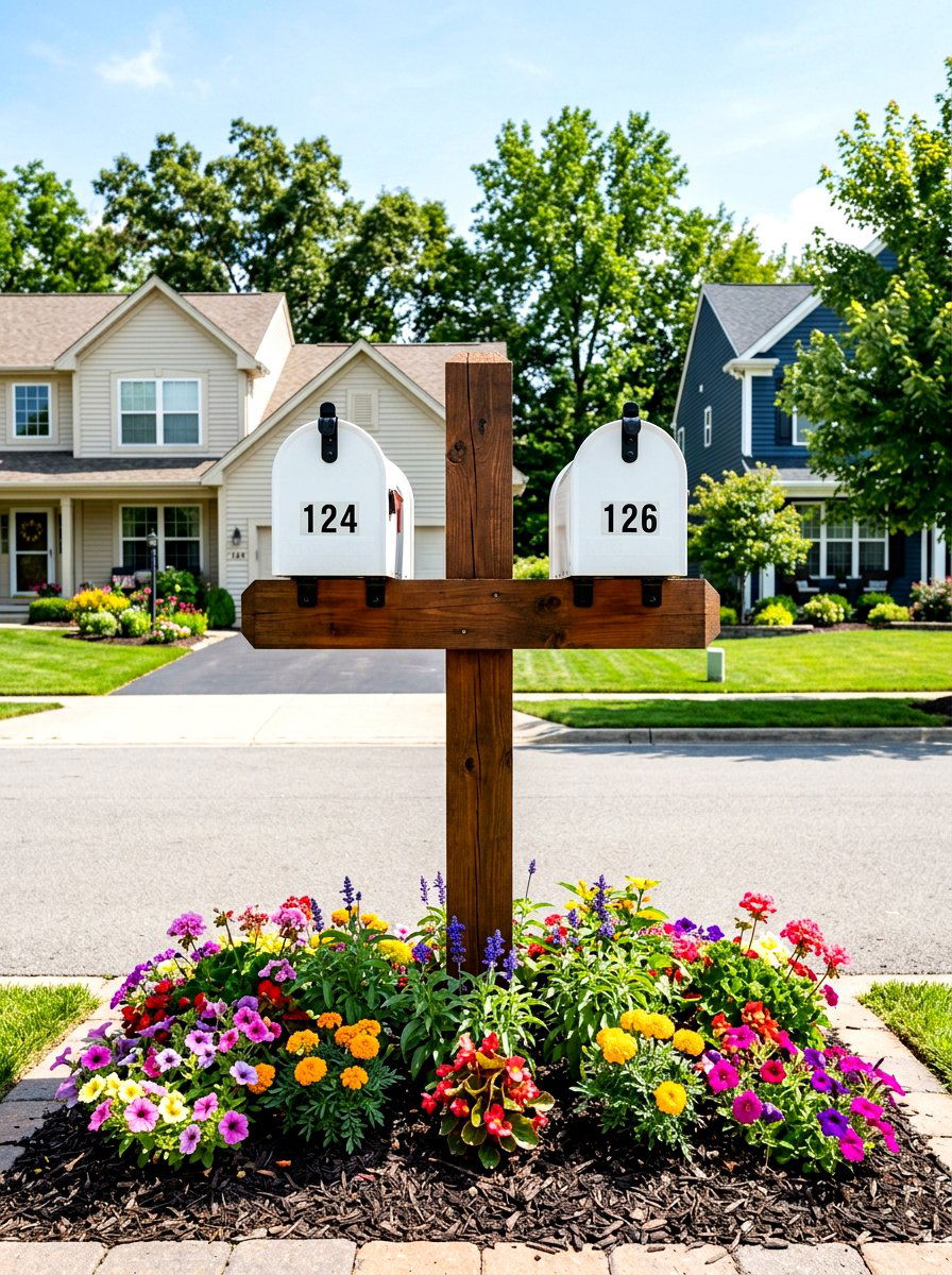 Double Mailbox Post - 30 mailbox curb appeal ideas