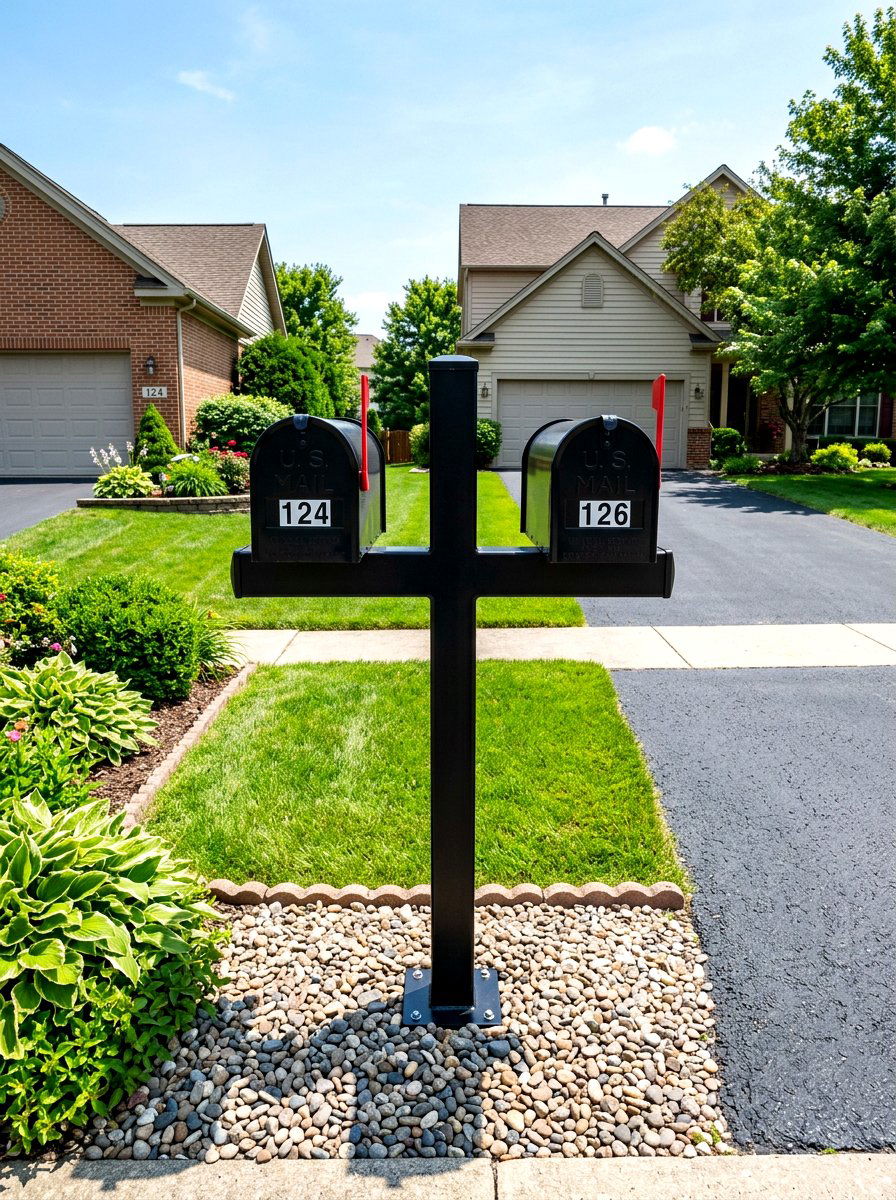 Double Mailbox Stand - 30 statement mailbox ideas aesthetic