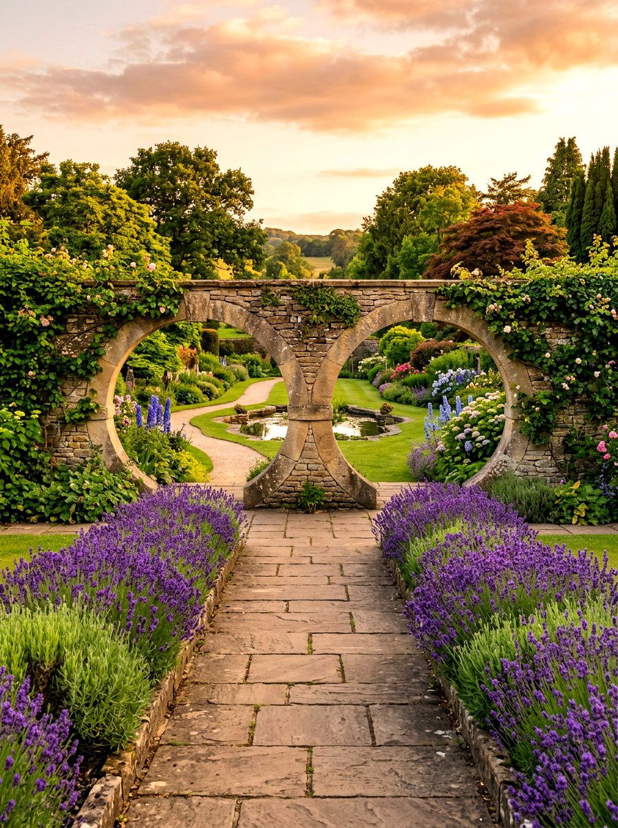 Double Moon Gate - 30 moon gate garden ideas