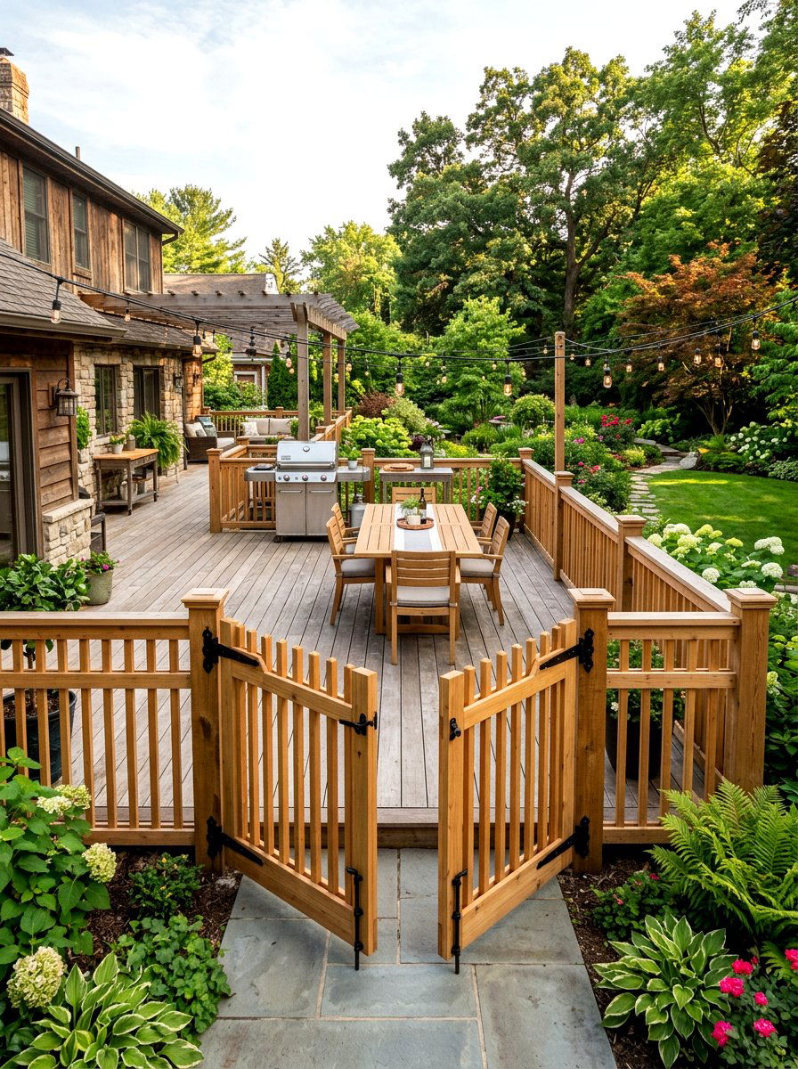 Double Panel Deck Gate - 30 deck gate ideas