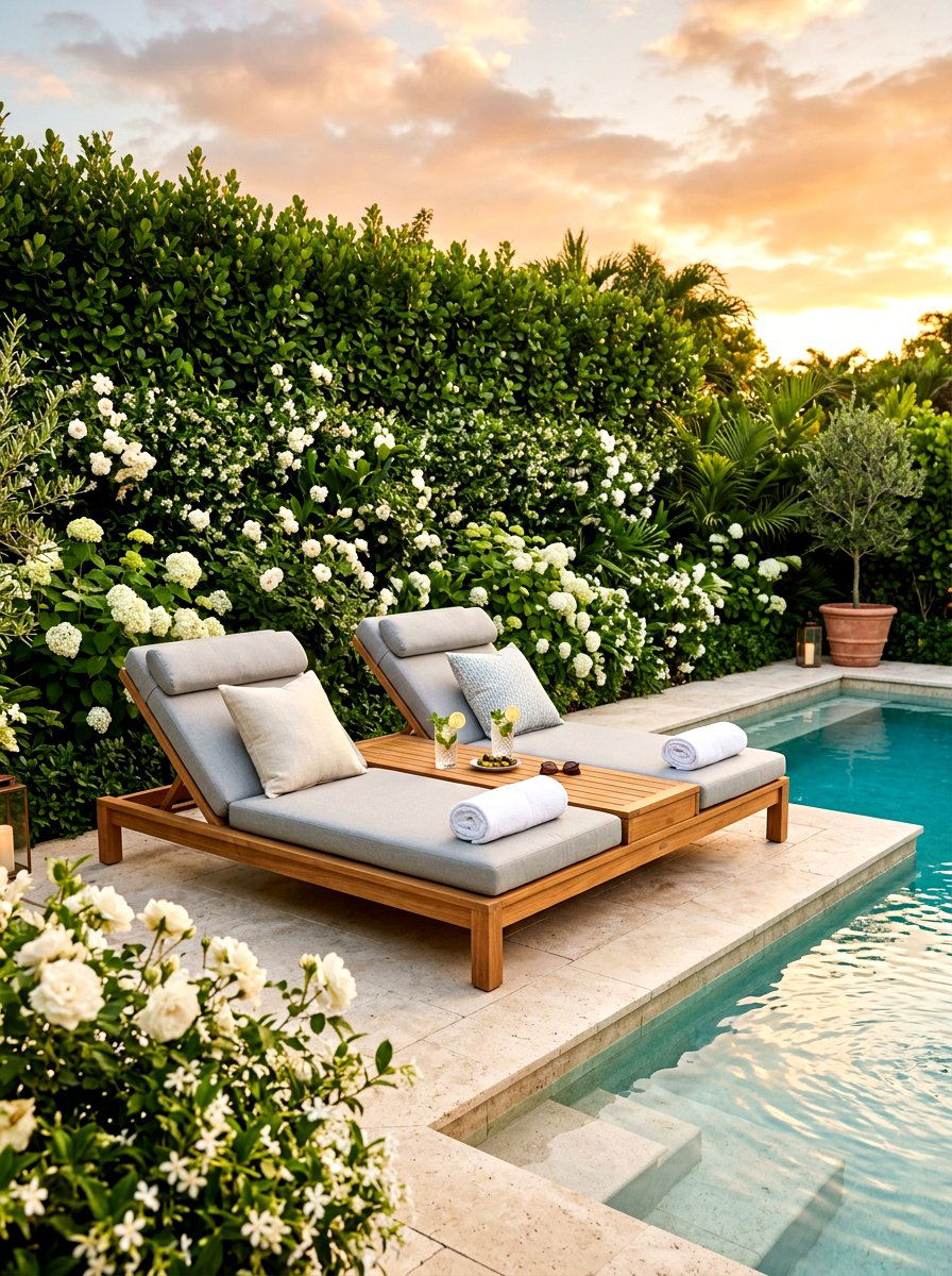 Double Pool Sunbed - 30 poolside furniture ideas