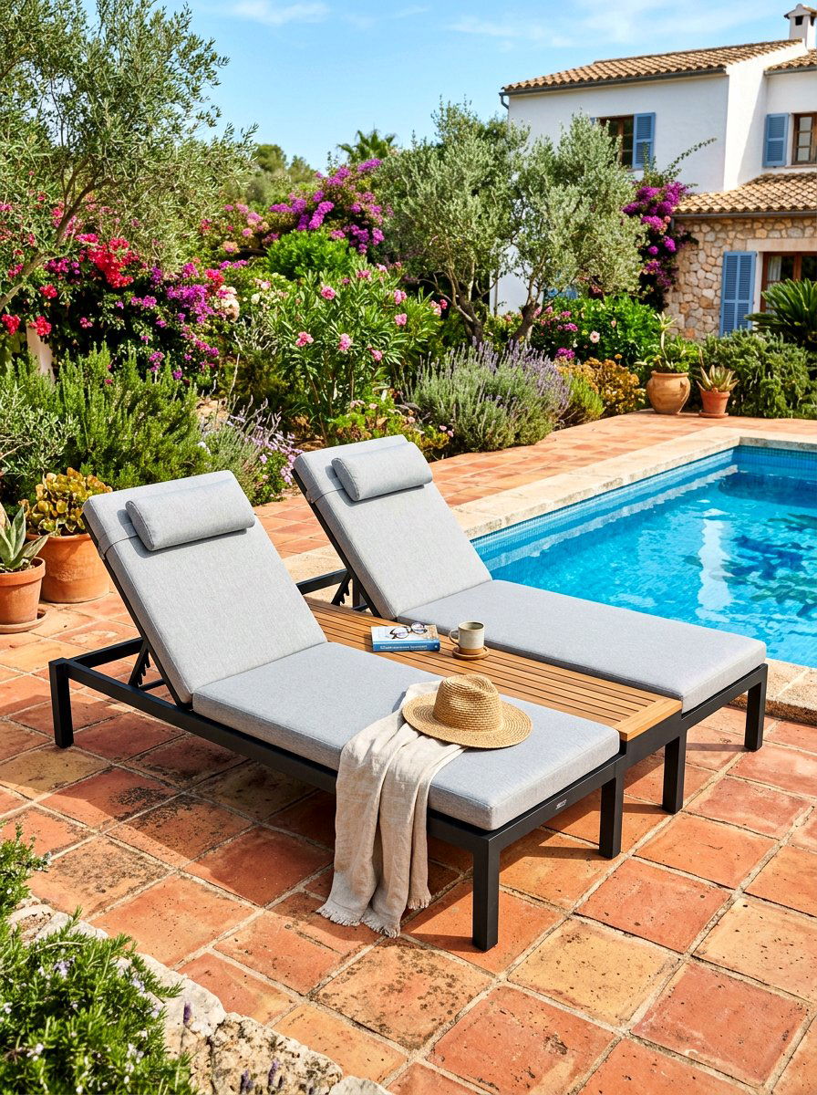 Double Poolside Chaise - 30 poolside daybed ideas