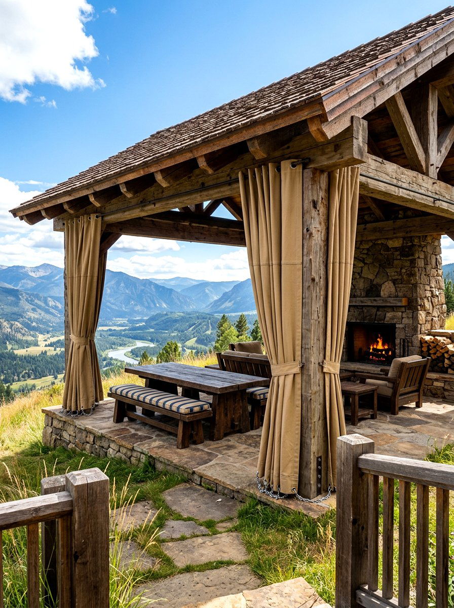 Double Post Heavy Pergola - 30 patio pergola dining ideas