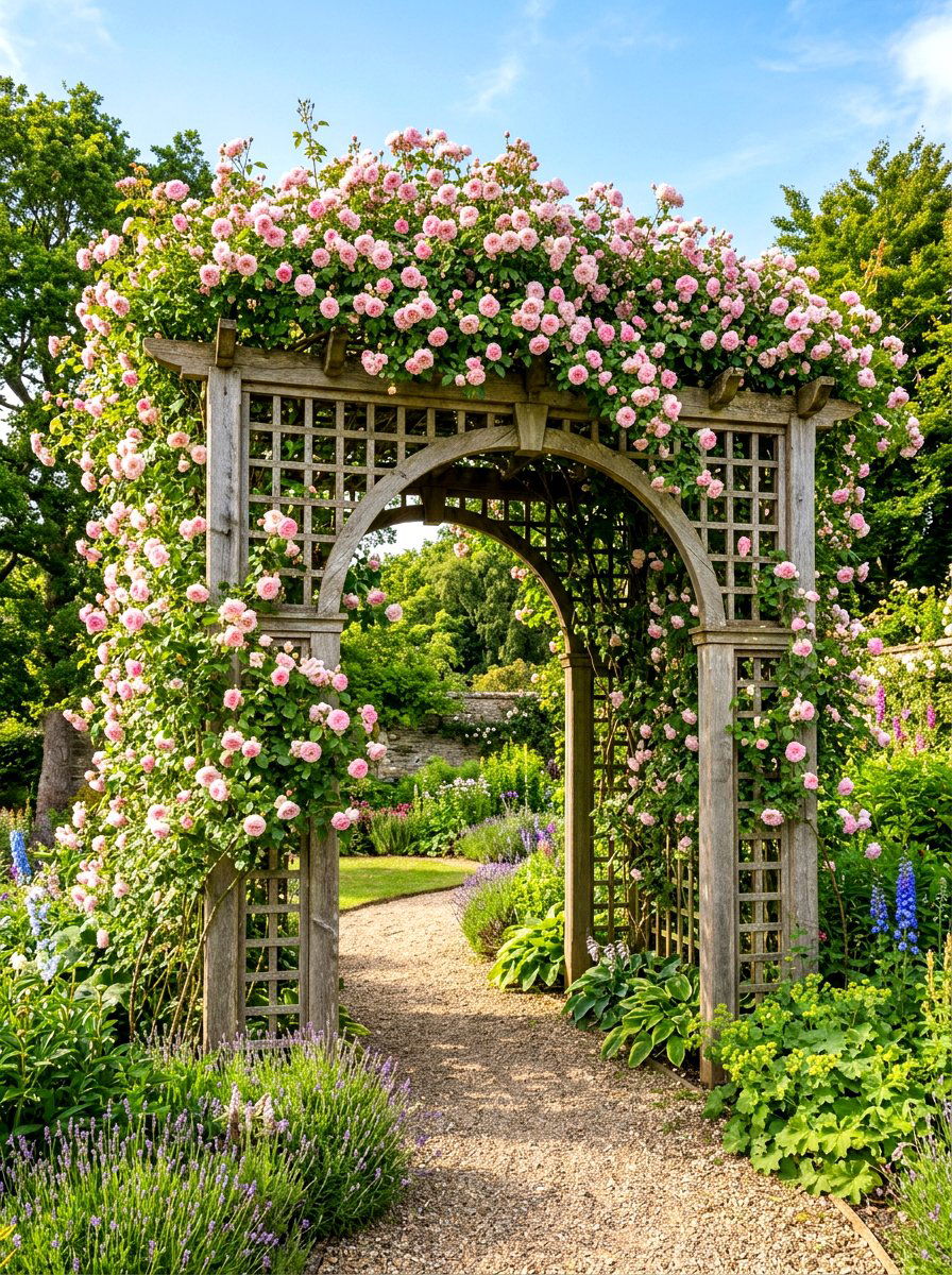 30 Cottage Rose Arbor Ideas for a Romantic Garden Entryway