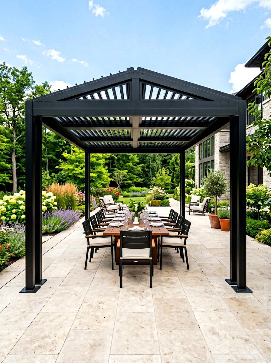 Double Post Metal Pergola - 30 metal pergola ideas