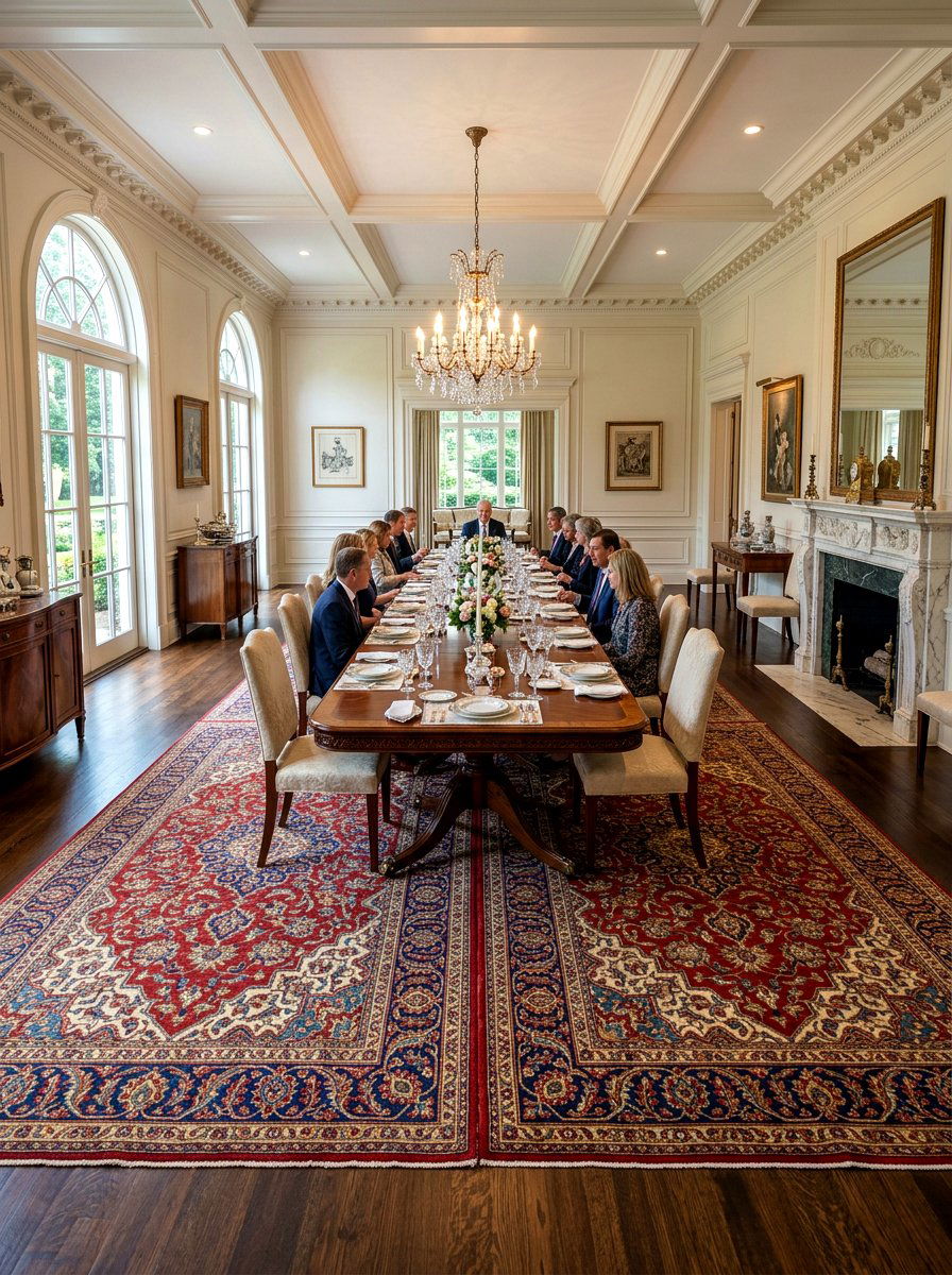 Double Rug Placement For Long Dining Room - 30 dining room rug placement ideas