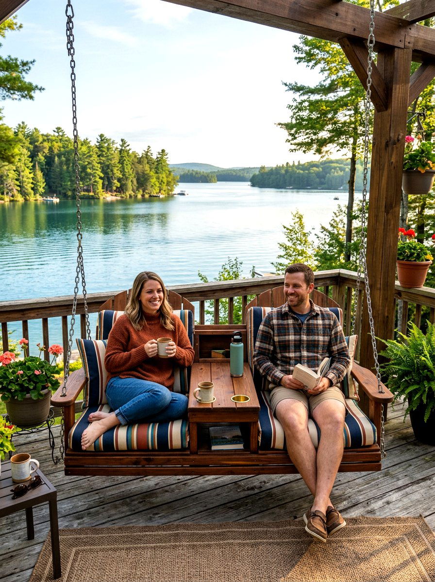 Double Seat Porch Swing - 30 front porch swing ideas