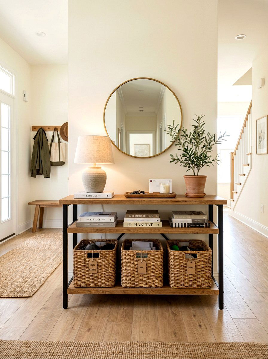 Double Shelf Console Table - 30 front hall console ideas