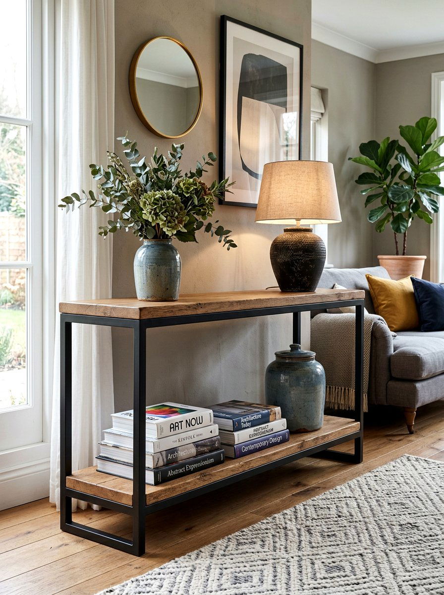 Double Shelf Console Table - 30 console styling ideas