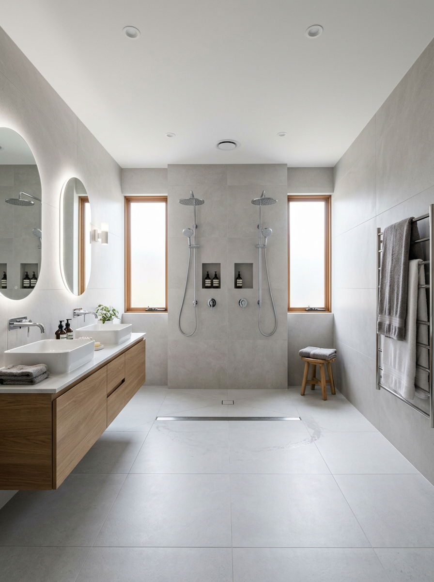 Double Shower Head Wet Room - 30 wet room bathroom ideas