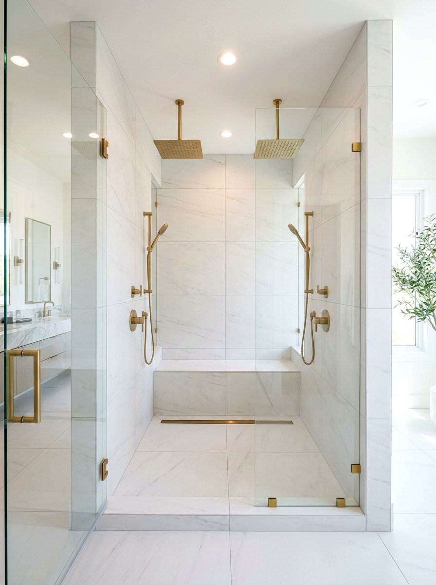 Double Shower - 30 bathroom shower ideas